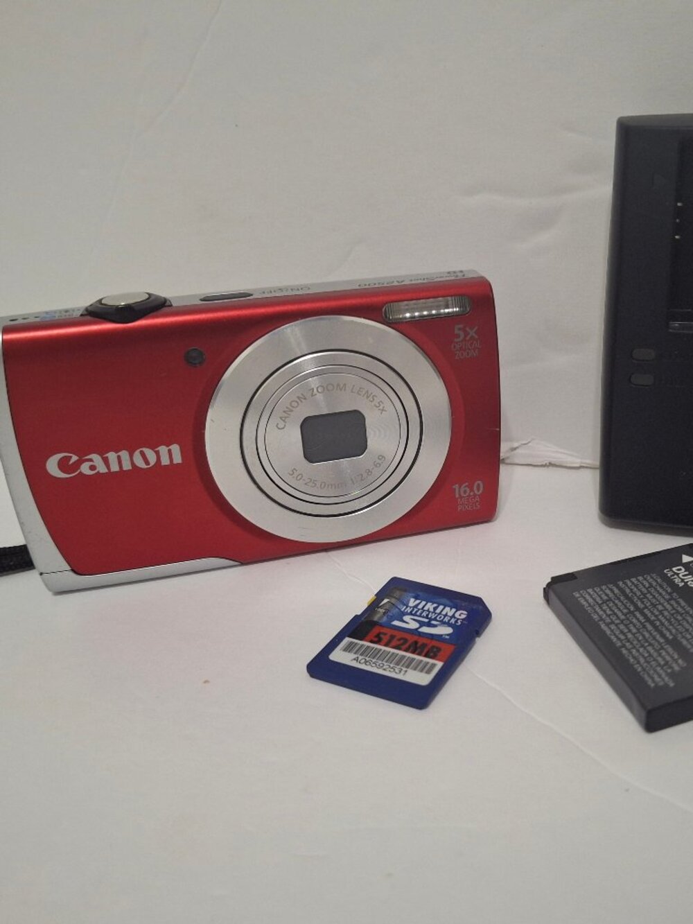 Canon PowerShot A2500 16MP Digital Camera, Red, 5x Optical Zoom